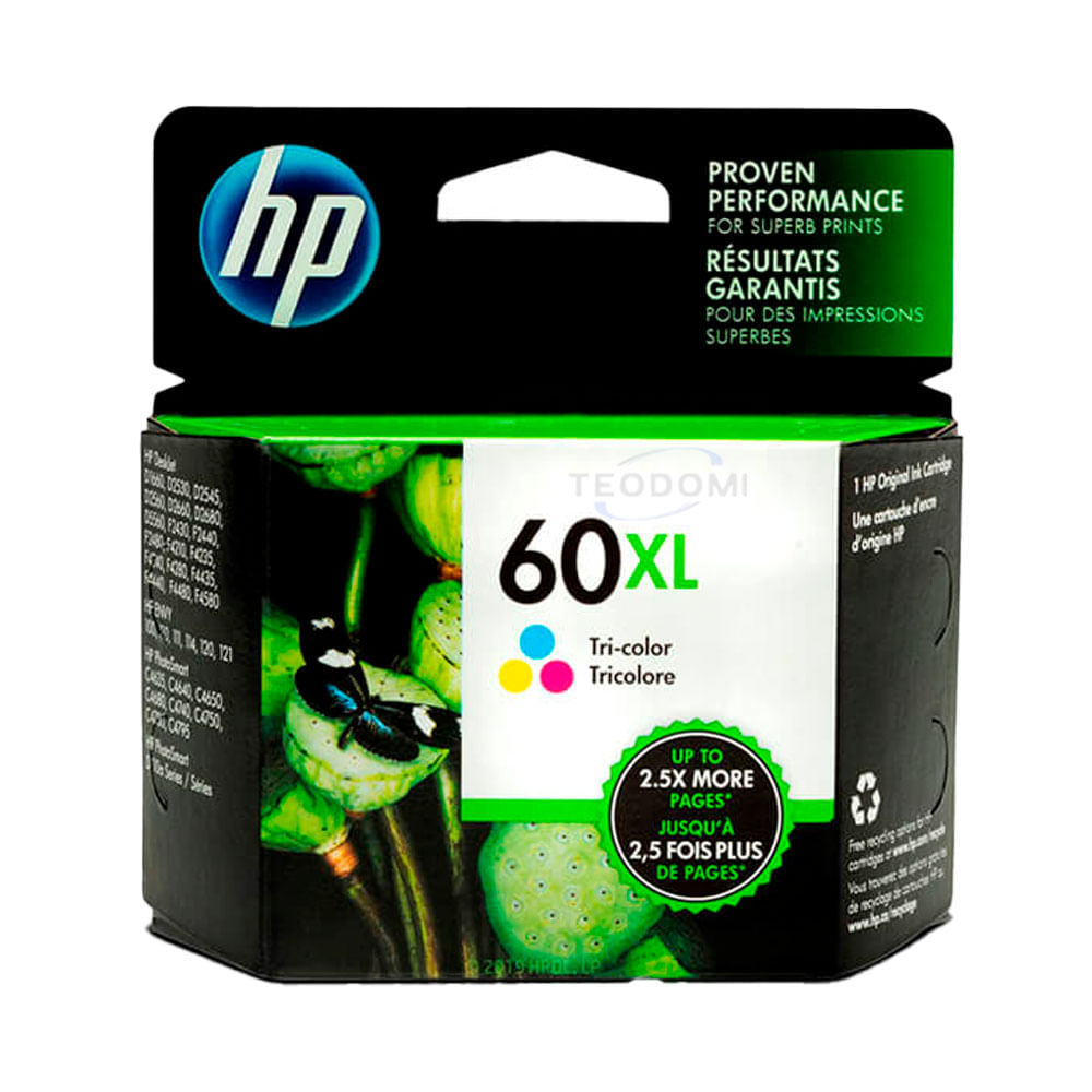 Cartucho de tinta tricolor original HP 60XL (CC644WL)
