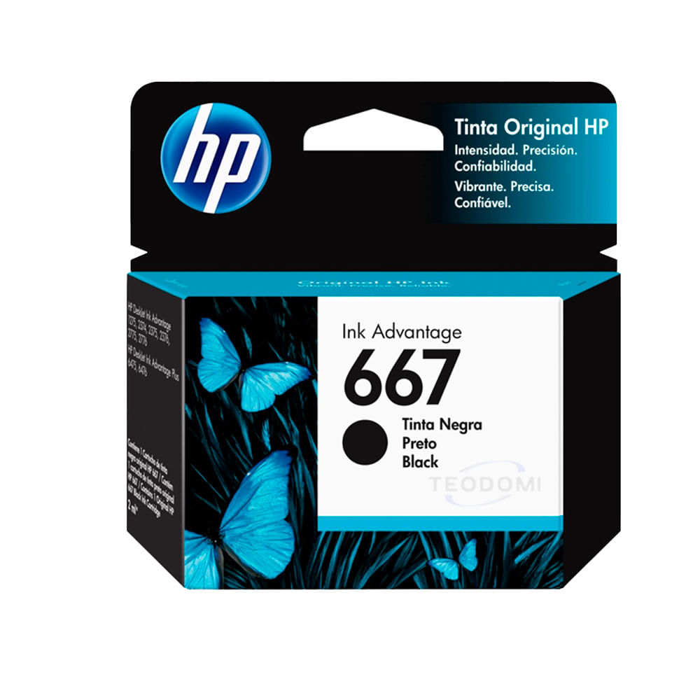 Cartucho de tinta original HP 667 negro (3YM79AL)