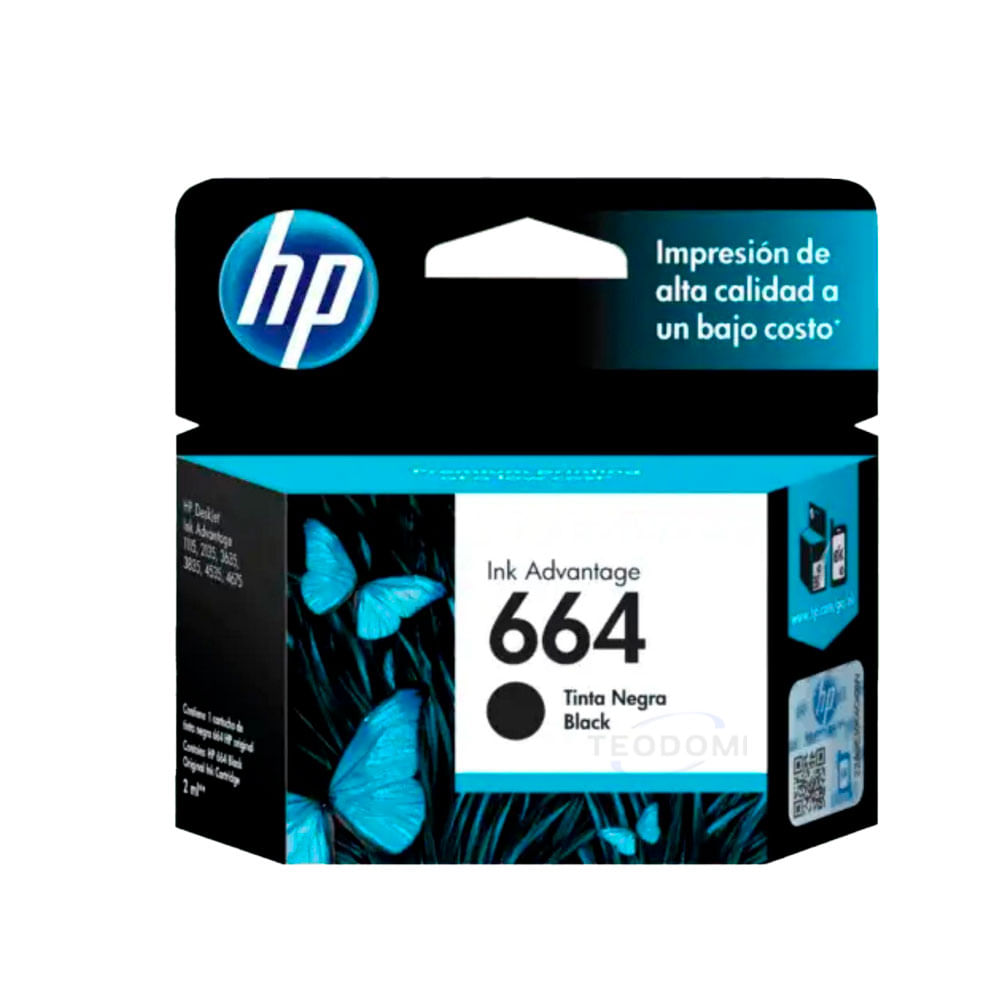 Tinta Hp 664 F6V29AL Negro