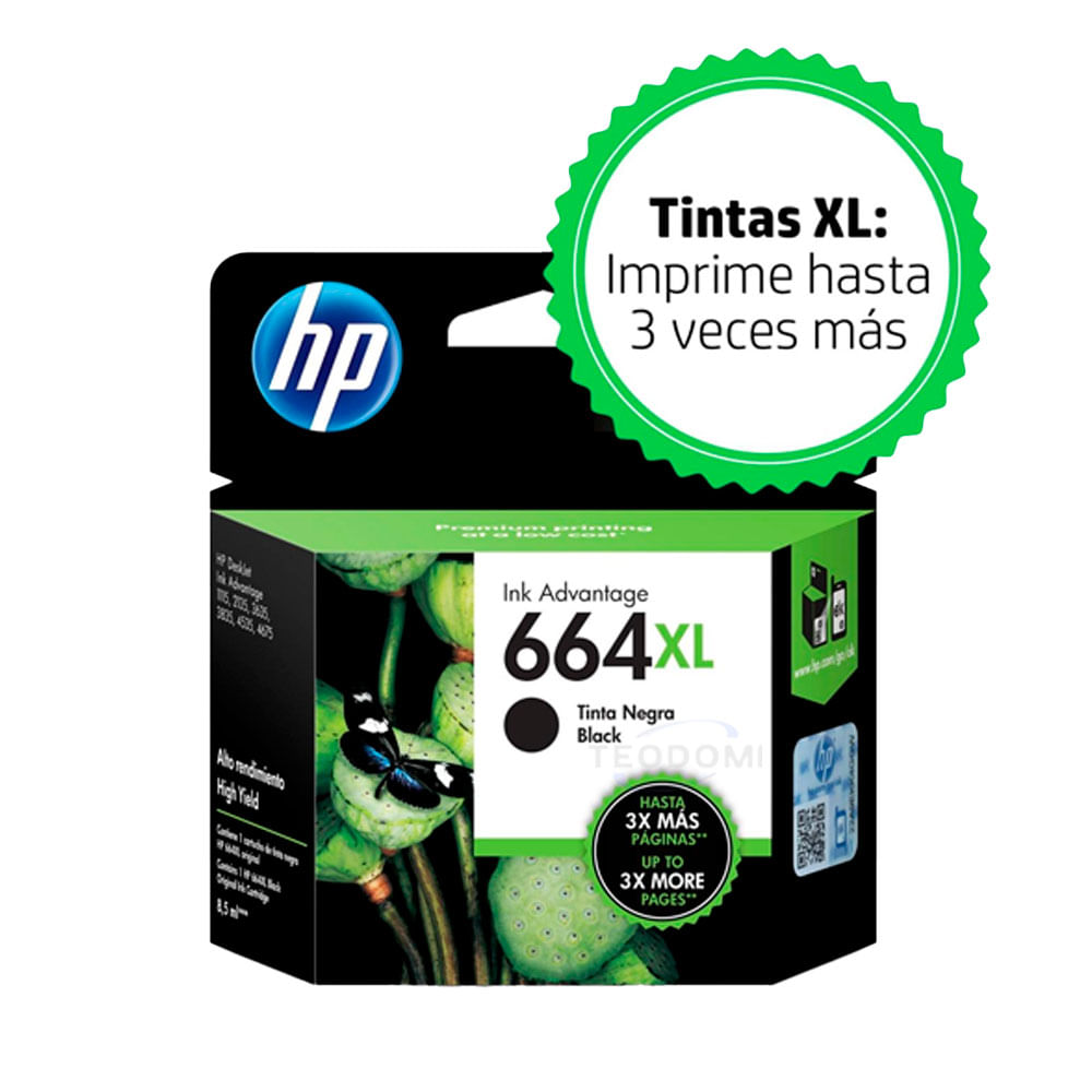 Tinta negra original HP 664XL (F6V31AL)