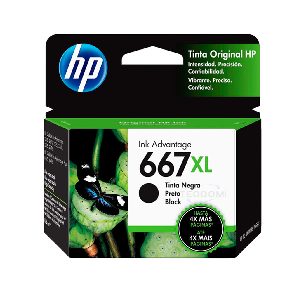 Tinta negra original HP 667XL (3YM80AL)