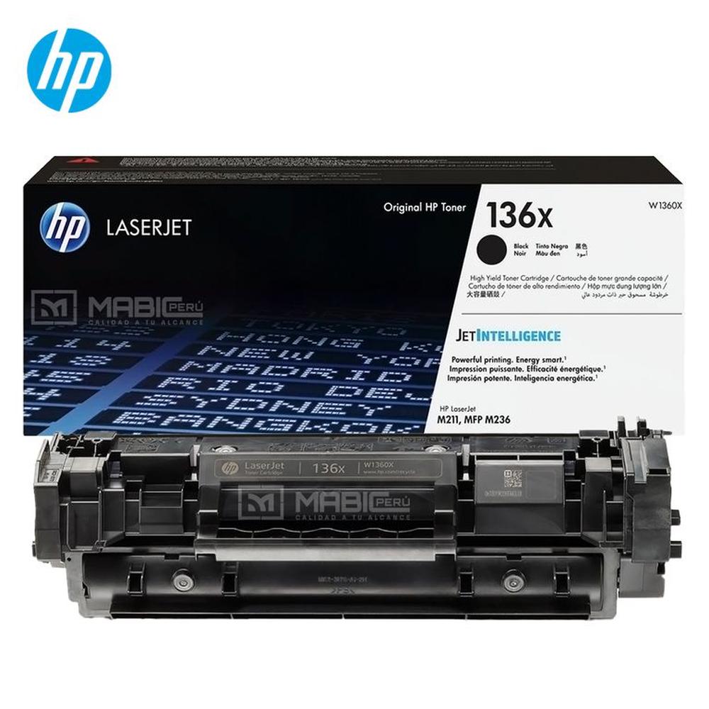 TONER HP 136X NEGRO W1360X LJ M211 Mfp M236 M209 ORIGINAL