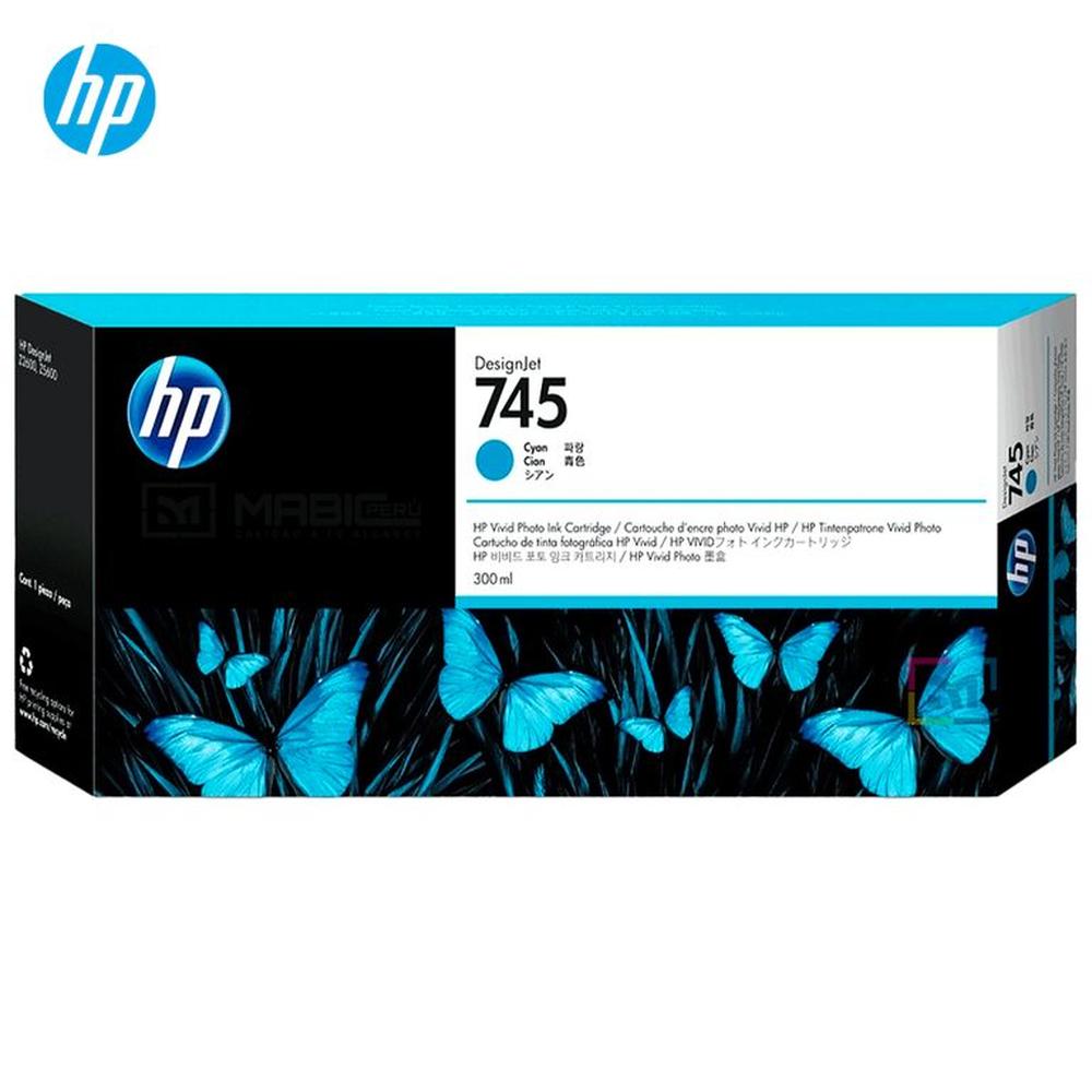 Cartucho de Tinta HP 745 Cian F9K03A DesignJet Z2600 Z5600 Original - 300ml