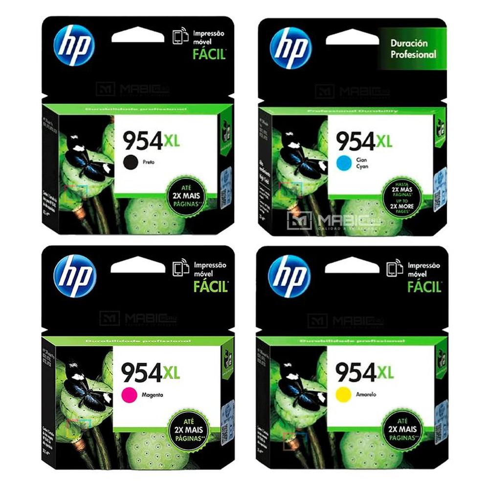 Pack Tinta HP 954XL Negro Cian Magenta Amarillo OfficeJet 7740 8210 8730 Original