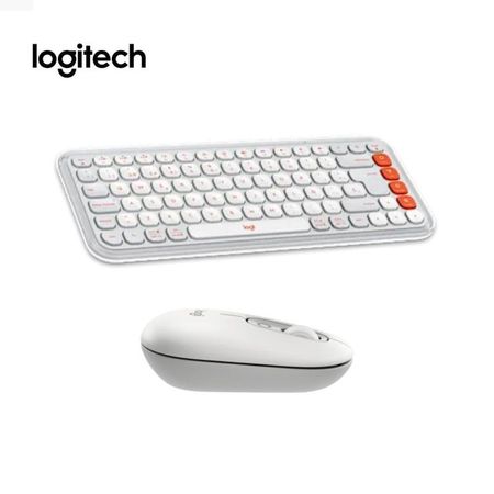 TECLADO LOGITECH + MOUSE POP ICON BLUETOOTHWIRELESS SP  COPILOT WHITE