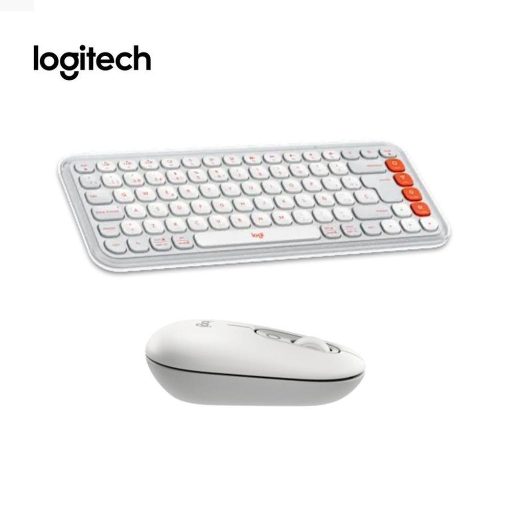 TECLADO LOGITECH + MOUSE POP ICON BLUETOOTHWIRELESS SP  COPILOT WHITE