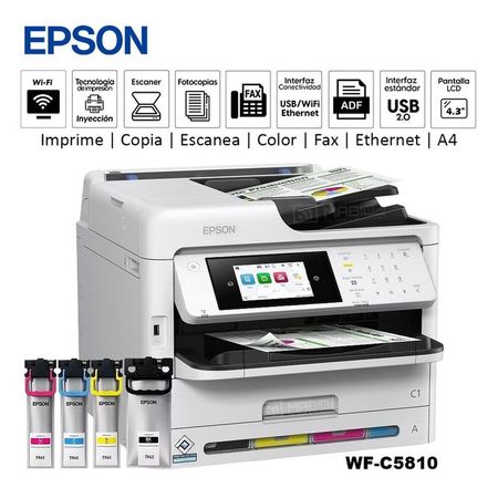 Impresora Multifuncional Epson WorkForce Pro WF-C5810 WiFi Red Fax ADF