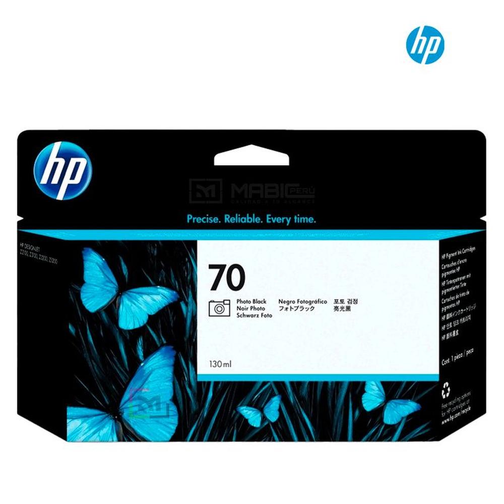 Cartucho de Tinta HP 70 Negro Fotográfico C9449A DesignJet Z2100 Original - 130ml