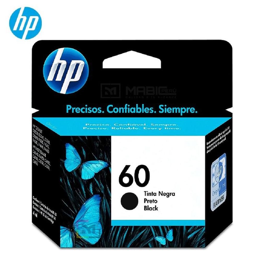 Cartucho de Tinta HP 60 Negro CC640WL OfficeJet J4580 J4648 Original