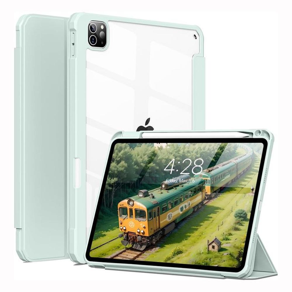 Funda Smart Case para iPad Pro 11 M4 (2024) - VERDE CLARO C/TRANSPARENTE