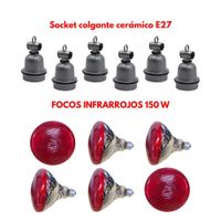 PACK 6 SOCKET CERÁMICO MODELO E27 Y 6 FOCO INFRARROJO 150W