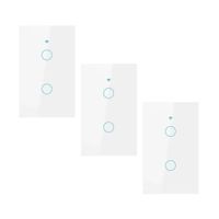 PACK X3 INTERRUPTOR SMART WIFI ALEXA GOOGLE 2 BOTONES BLANCO