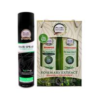 Shampoo y Acondicionador Romero Crecepelo y Fijador Spray