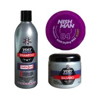 Shampoo Voss + Acondicionador bálsamo Voss + Cera Nishman 04