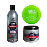 Shampoo Voss + Acondicionador bálsamo Voss + Cera Nishman 05