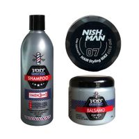 Shampoo Voss + Acondicionador bálsamo Voss + Cera Nishman 07