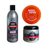 Shampoo Voss + Acondicionador bálsamo Voss + Cera Nishman 02