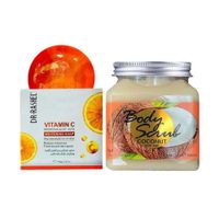 Jabón Iluminador y Aclarador Vitamina C + Exfoliante corporal Coco con sal