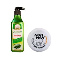 Shampoo Romero Crecepelo 320ml + Cera Fijadora 06 Nishman