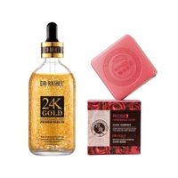 Suero Facial Antiarrugas 24k Oro + Jabón Natural Rosa Antiacne