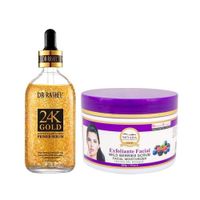 Suero Facial Antiarruga 24k Oro + Exfoliante frutos del bosque