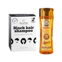 Shampoo Capilar Cubre Canas negro + Shampoo Raiz de Ginseng