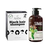 Shampoo Capilar Cubre Canas negro + Acondicionador Sacha Inchi
