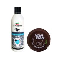 Shampoo Capilar Tre + Cera Fijadora de Cabello 08 Nishman