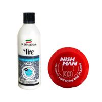 Shampoo Capilar Tre + Cera Fijadora de Cabello 03 Nishman