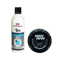 Shampoo Capilar Tre + Cera Fijadora de Cabello 07 Nishman