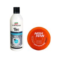Shampoo Capilar Tre + Cera Fijadora de Cabello 02 Nishman