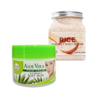Crema Facial de aloe vera + Exfoliante Corporal de Arroz