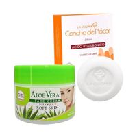 Crema Facial de aloe vera + Jabón Concha de Nacar & AH