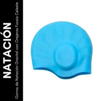 Gorro De Natacion Silico Con Orejera Gravital Celeste