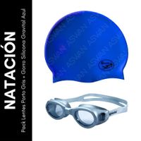 Pack Lentes Porto Gris + Gorro Silicona Gravital Azul