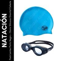 Pack Lentes Porto Celeste + Gorro Silicona Gravital Celeste