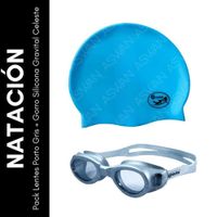 Pack Lentes Porto Gris + Gorro Silicona Gravital Celeste