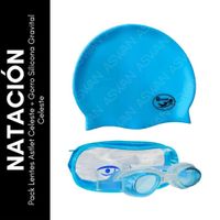 Pack Lentes Astlet Celeste + Gorro Silicona Gravital Celeste