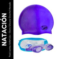 Pack Lentes Astlet Lila + Gorro Silicona Gravital Morado
