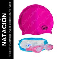 Pack Lentes Astlet Rosa + Gorro Silicona Gravital Fucsia