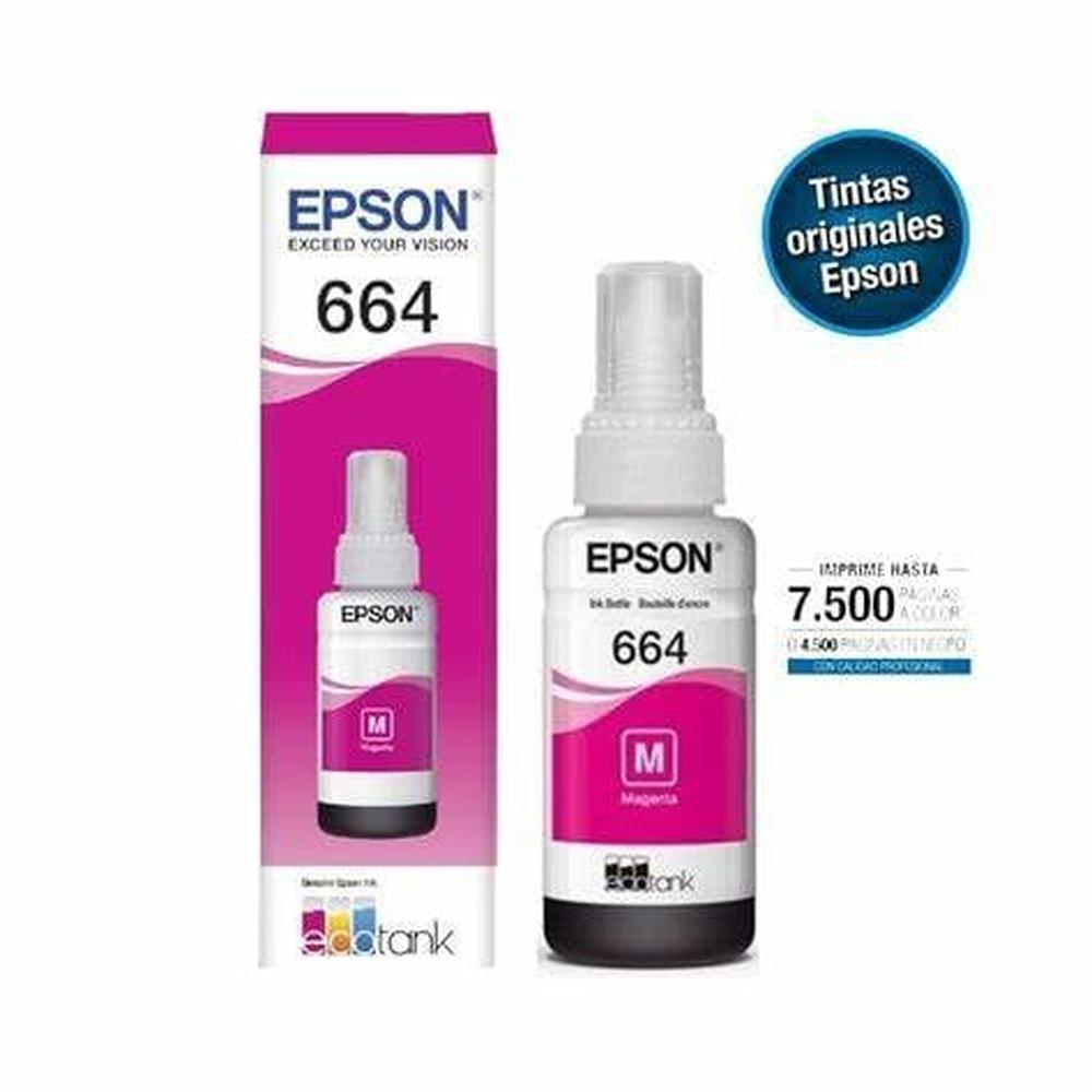 Botella De Tinta Para Impresora T664-Magenta