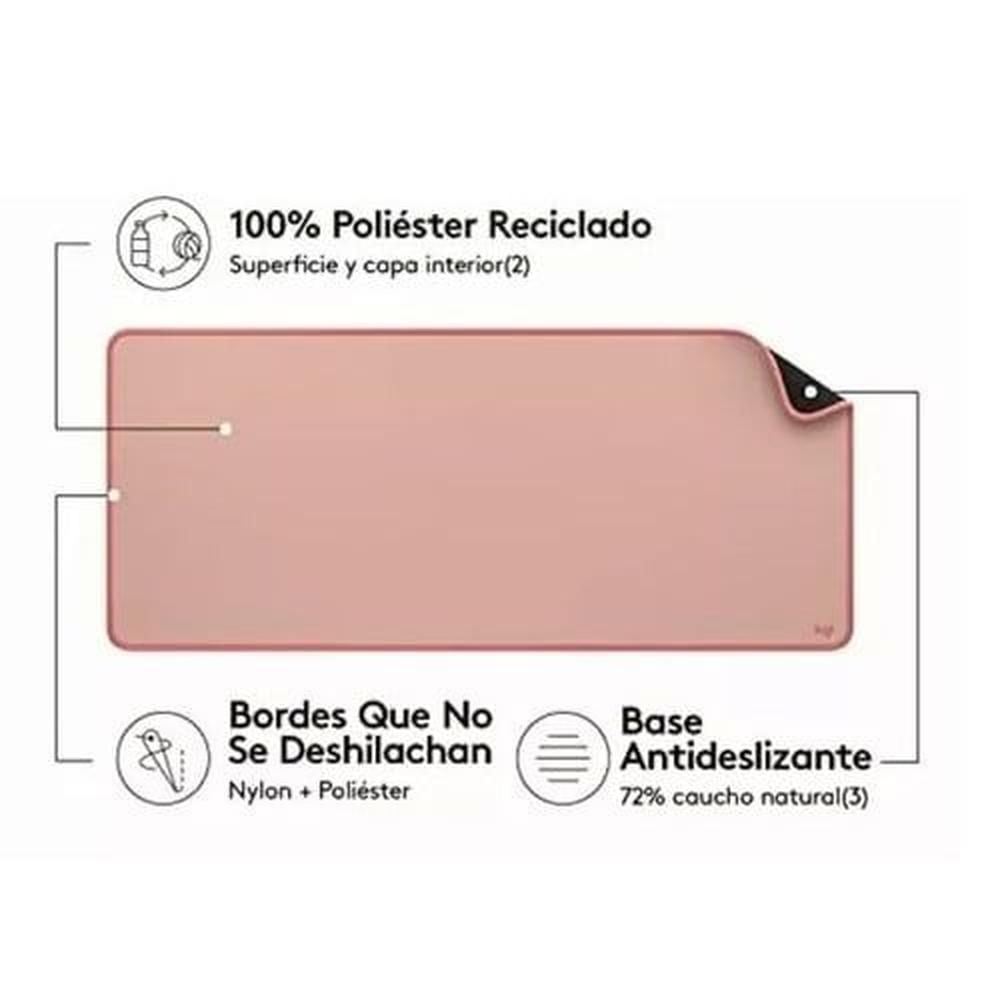 Pad Mouse Logitech De Escritorio Anti-Salpicadura Color Rosa