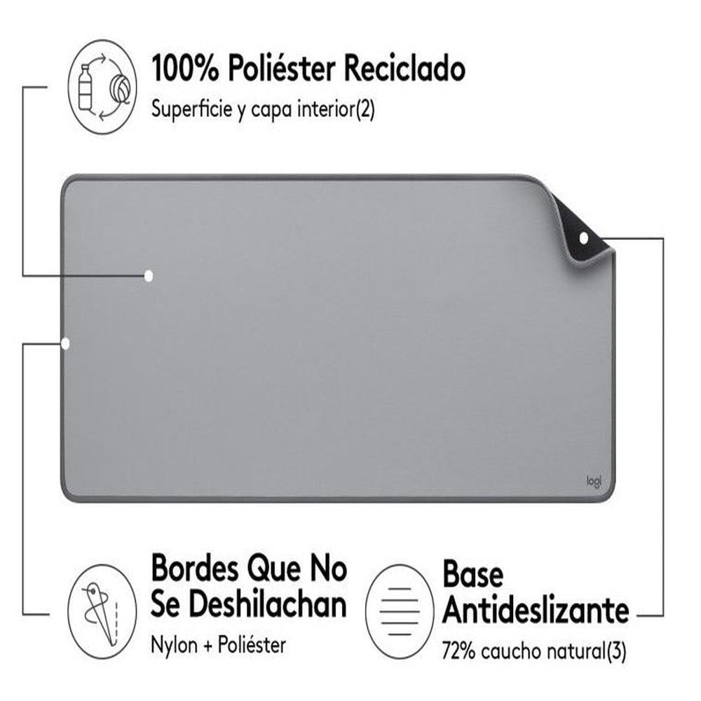 Pad Mouse Logitech De Escritorio Anti-Salpicadura Color Gris