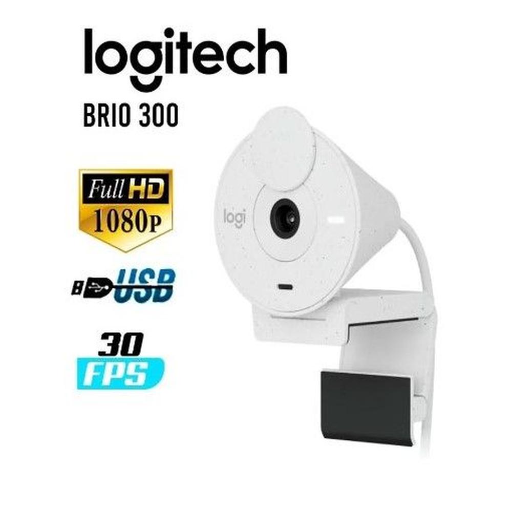 Cámara Web Logitech Brio 300 Fhd 1080p- Blanco
