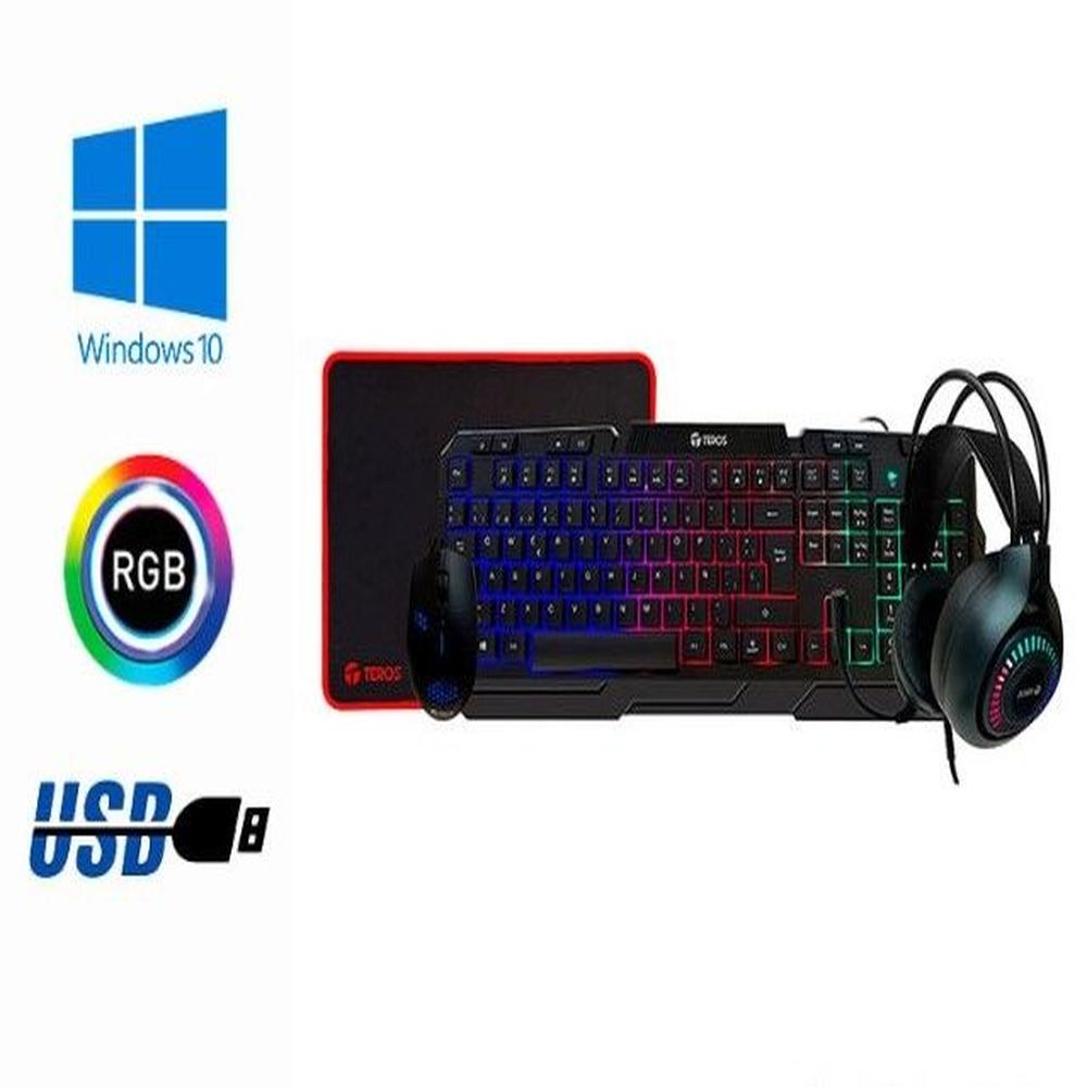 Kit Teros Te-4063N -Teclado - Mouse-Auricular-Mouse Pad