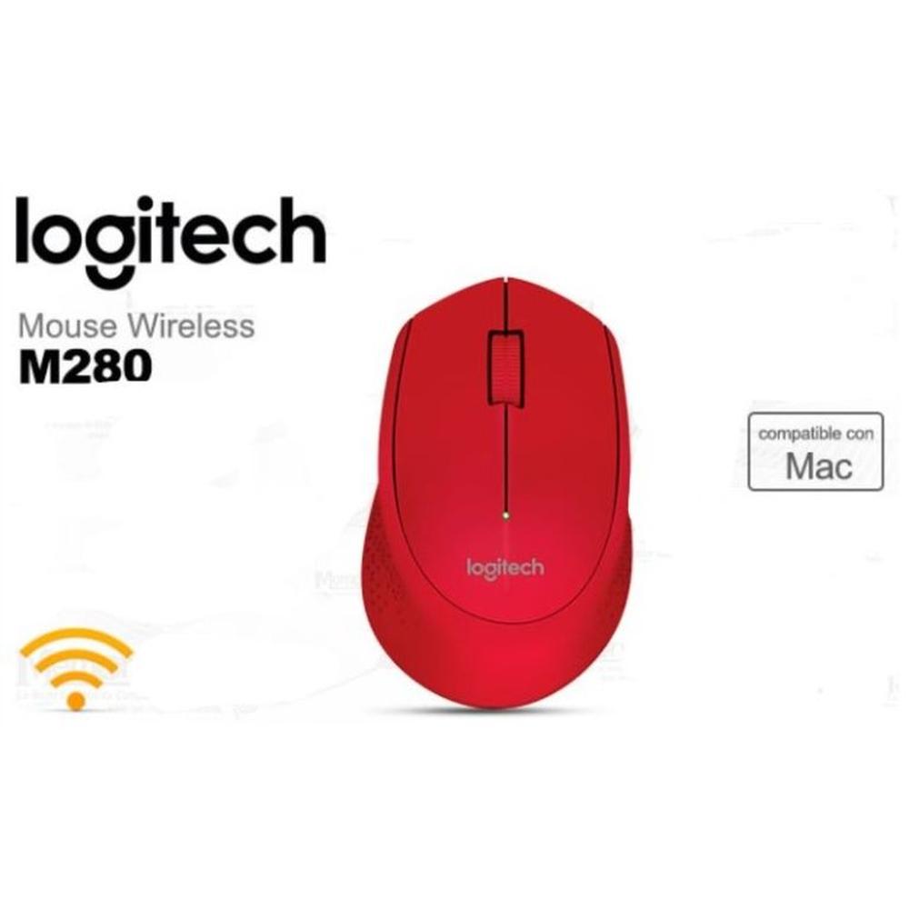 Mouse Logitech Inalámbrico M280 Rojo