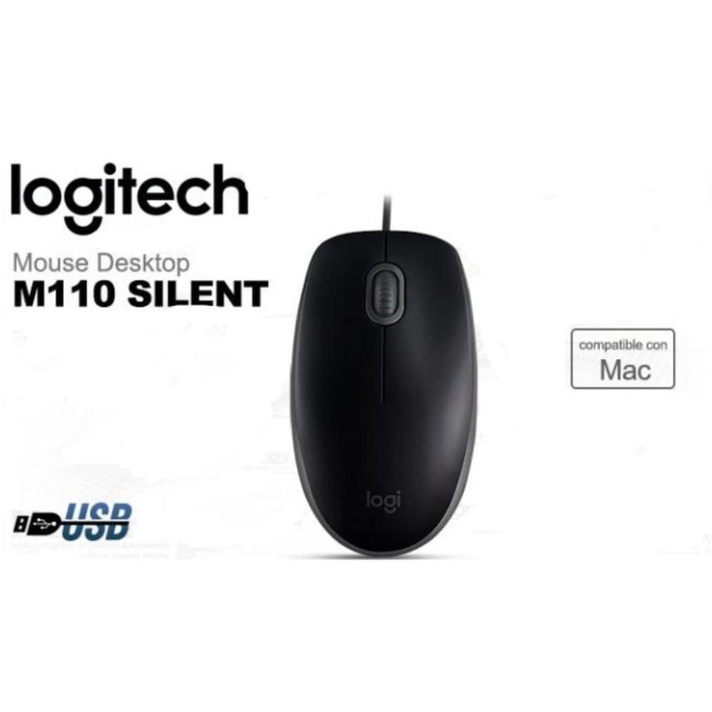 Mouse Logitech M110 Silent-Color Negro