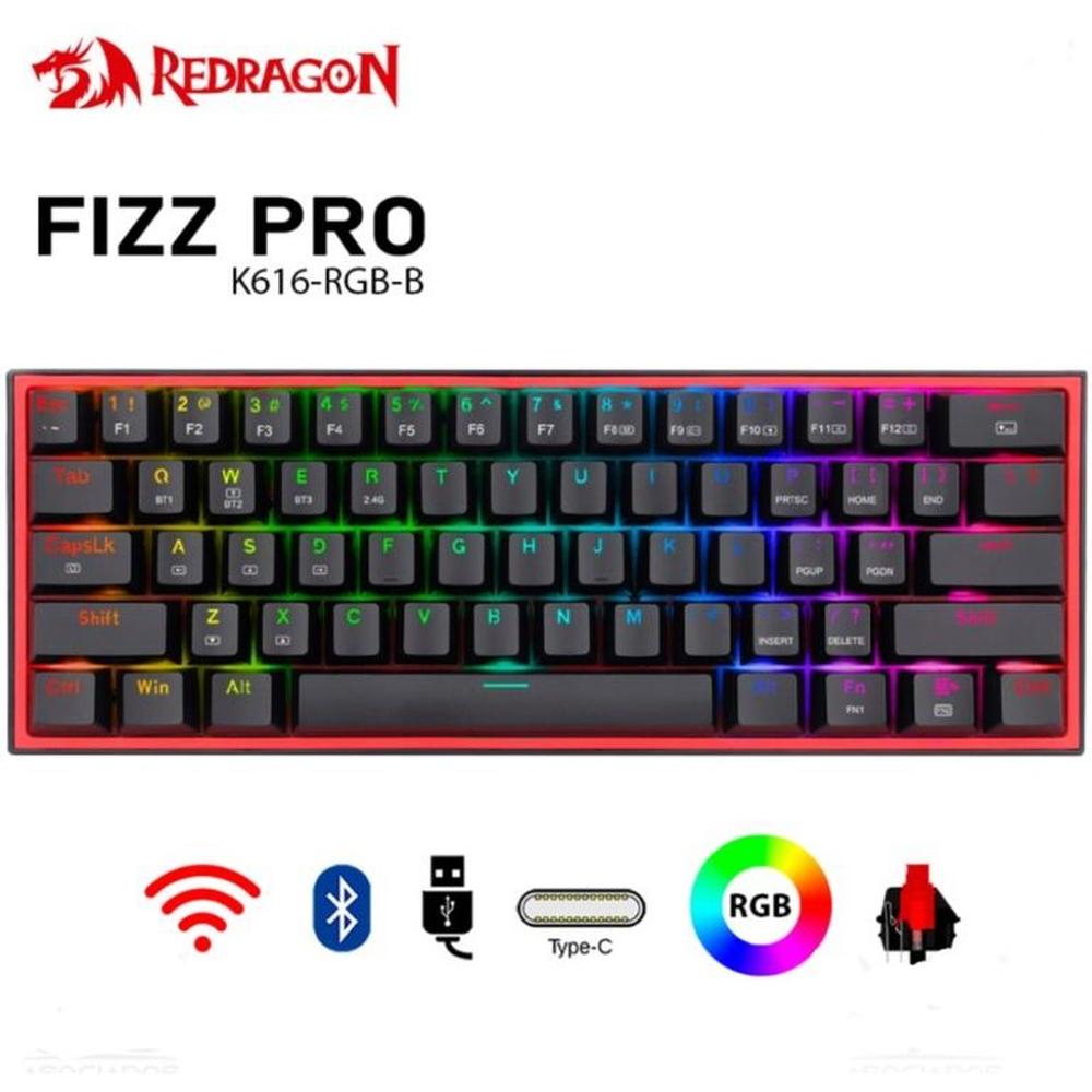 Teclado Inalámbrico Redragon Fizz Pro-Negro