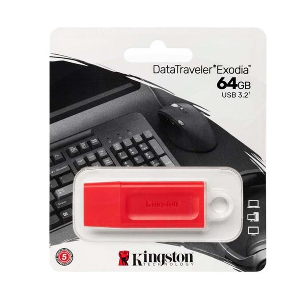 Memoria 64GB KINGSTON Data traveler rojo USB 3.2 GEN 1