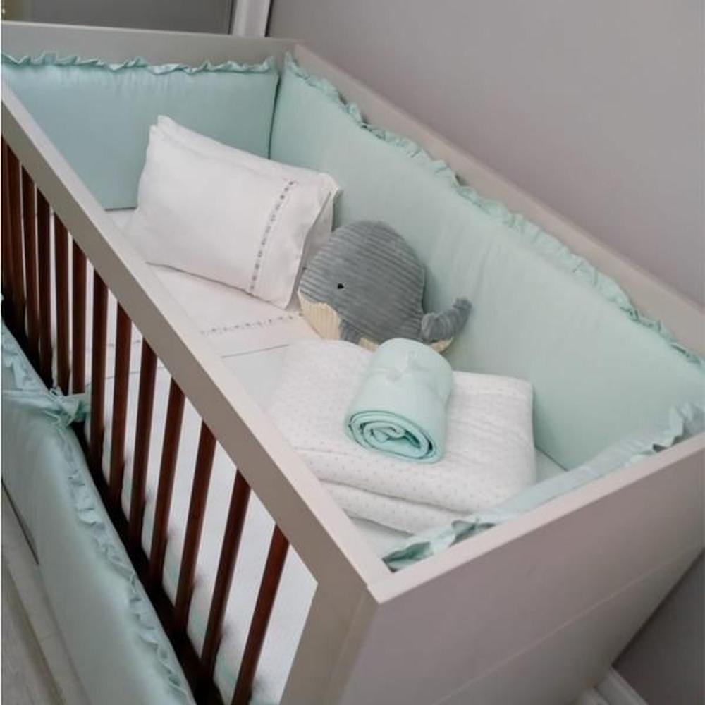 Protectores Laterales Parachoques de Cuna Diseño Verde Aqua